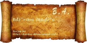 Bárdos Abbás névjegykártya